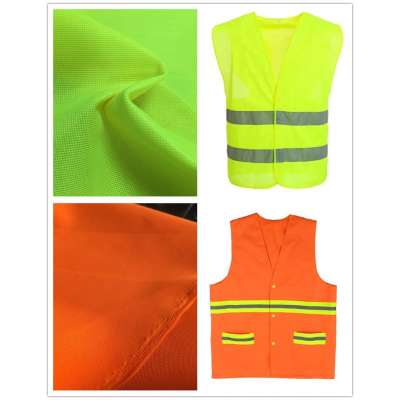 Tactical Reflective Police Fluorescent Warp Knitted 100% Polyester Safety Vest Fabric